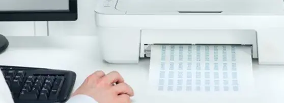 A person taking printout